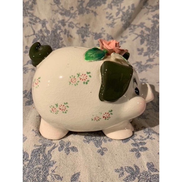 Vintage Hand-painted Lefton Piggy Bank - Picture 3 of 10